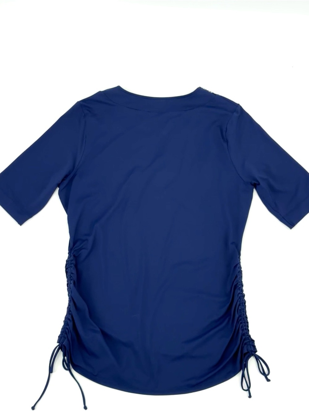 Lands' End Embroidered V-neck Convertible Ruched Rashguard - Picture 3 of 7